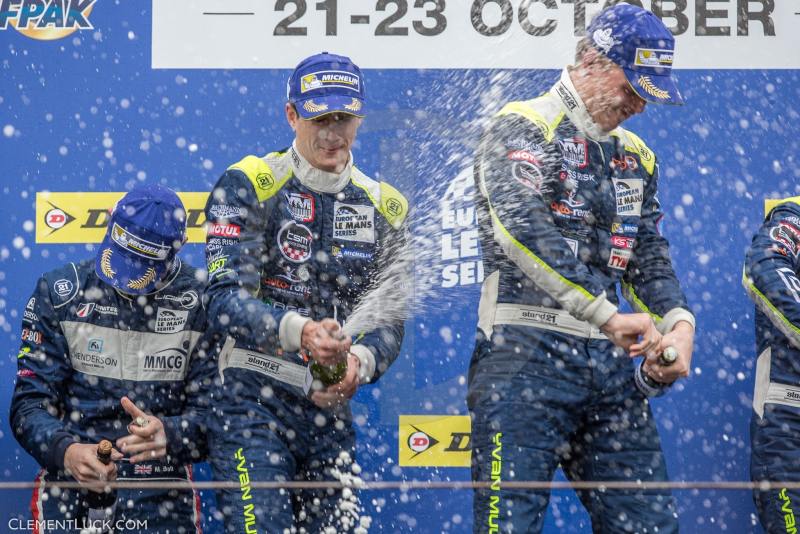 18 LAURENT Thomas (fra) EHRLACHER Yann (fra) COUGNAUD Alexandre (fra) Ligier JS P3 Nissan team M.racing YMR ambiance portrait podium during the 2016 ELMS European Le Mans Series, 4 Hours of Estoril and Renault Sport Series from October 21 to 23 at Estoril circuit, Portugal - Photo Clement Luck / DPPI