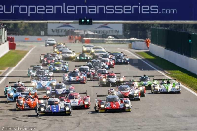 21 HEDMAN Henrik (swe) LAPIERRE Nicolas (fra) HANLEY Ben (gbr) Oreca 05 Nissan team Dragonspeed 46 THIRIET Pierre (fra) BECHE Mathias (che) HIRASAWA Ryo (jpn) Oreca 05 Nissan team Thiriet by TDS racing 38 DOLAN Simon (gbr) TINCKNELL Harry (gbr) VAN DER GARDE Giedo (nld) Gibson 015S Nissan team G-Drive racing action depart start during the 2016 ELMS European Le Mans Series at Spa Francorchamps, Belgium, September  23 to 25  - Photo Clement Luck / DPPI