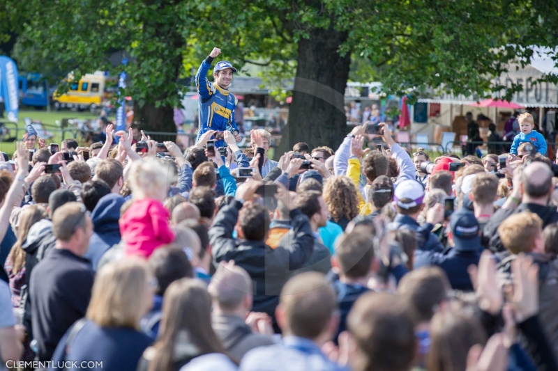 PROST Nicolas (Fra) Renault E.Dams Spark Renault Z.E.15 Ambiance Portrait podium during the 2016 Formula E championship, at London, England, from July 2 to 3 - Photo Clement Luck / DPPI