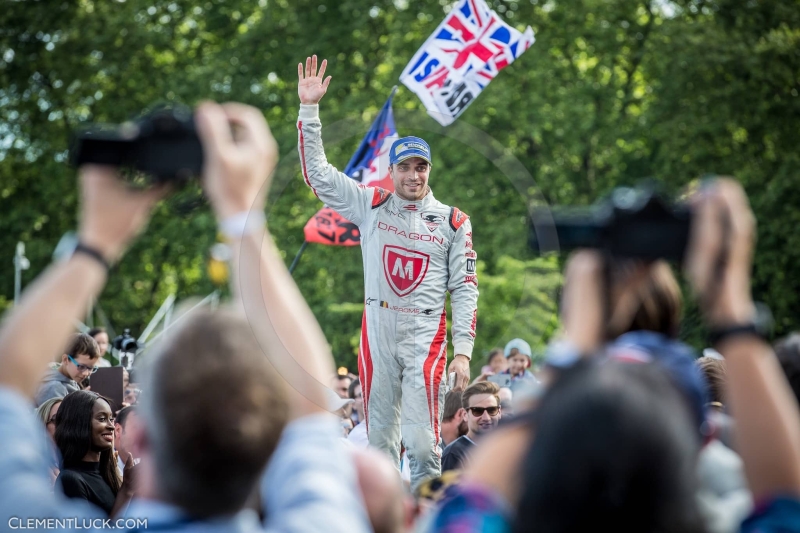 D_AMBROSIO Jerome (Bel) Dragon Racing Spark Venturi Vm200-Fe-01 Ambiance Portrait podium race 10 during the 2016 Formula E championship, at London, England, from July 2 to 3 - Photo Clement Luck / DPPI