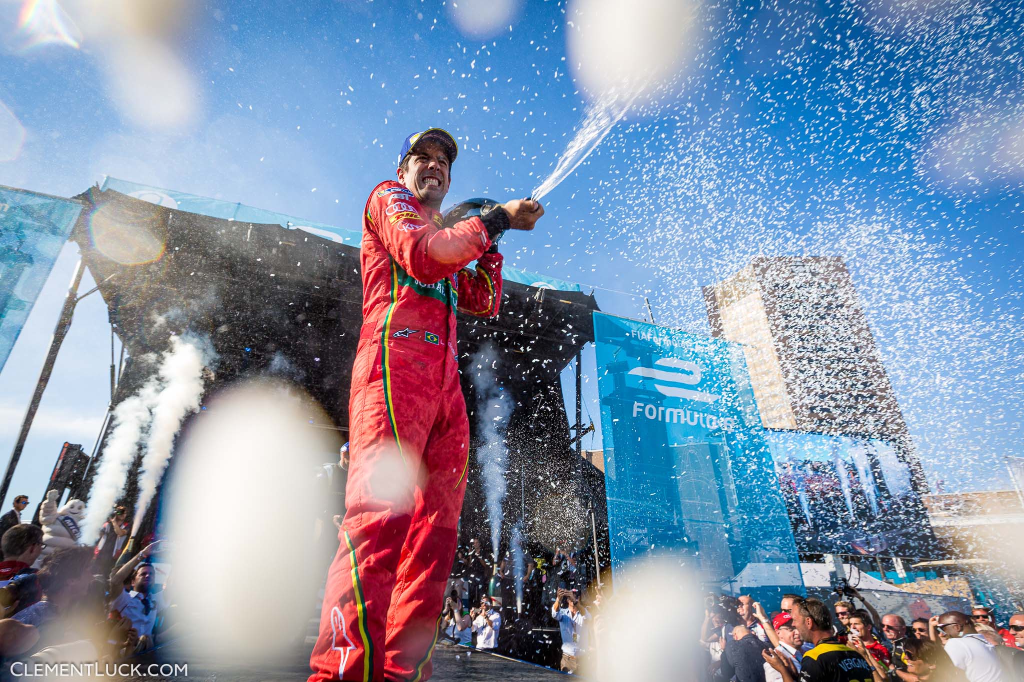 DI GRASSI Lucas (BRA), Formula E team ABT Schaeffler Audi Sport, ambiance portrait podium race 1 during the 2017 Formula E championship, at Montréal, Canada from july 28 to 30 - Photo DPPI